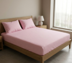 Lastikli Çarşaf Takımı (Yastıklı) Battal Boy 200*240 cm (Pembe) - Görsel 2